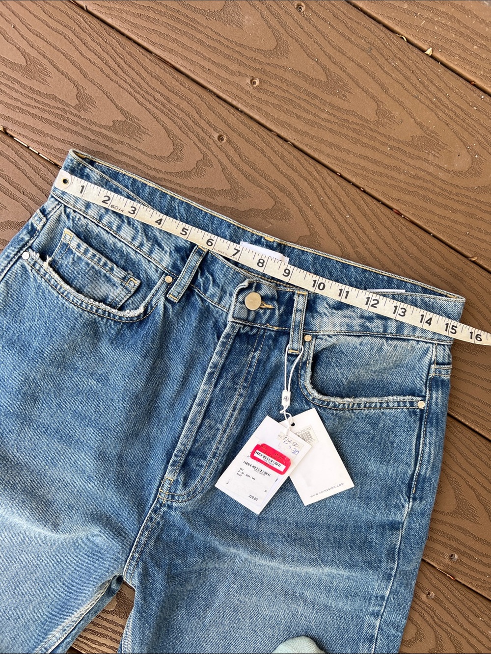 Anine Bing Women's High Rise Straight Leg Jeans - Light Blue Denim. Size: 30 - Picture 4 of 8